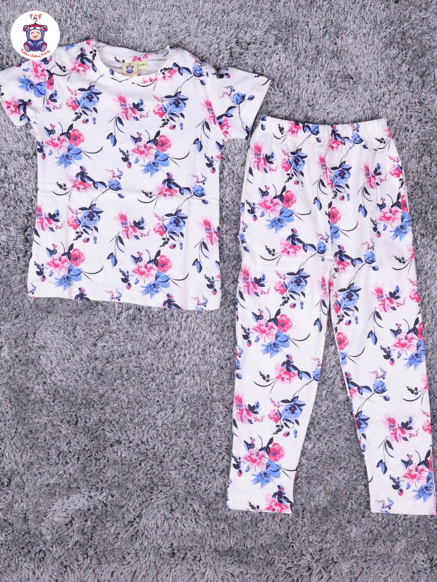 White - Floral Girls Night Wear