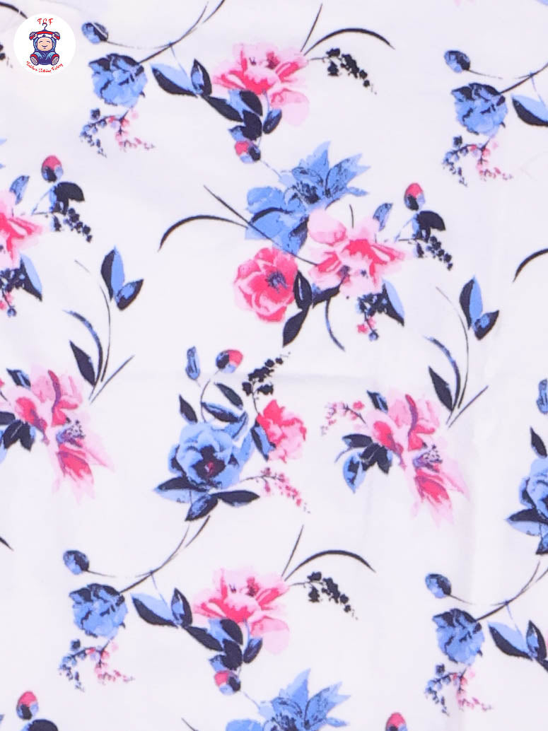 White - Floral Girls Night Wear