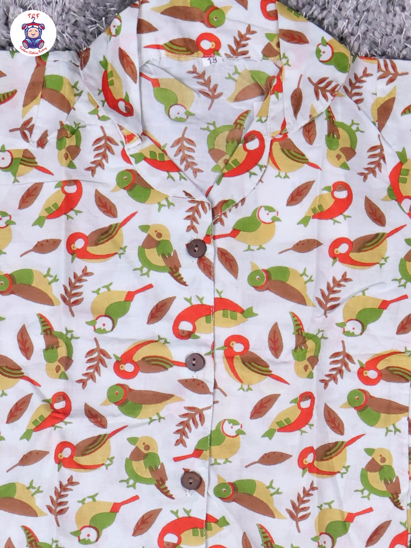 Orange & Green - Parrot Boys Readymade Cotton Shirts & Pant