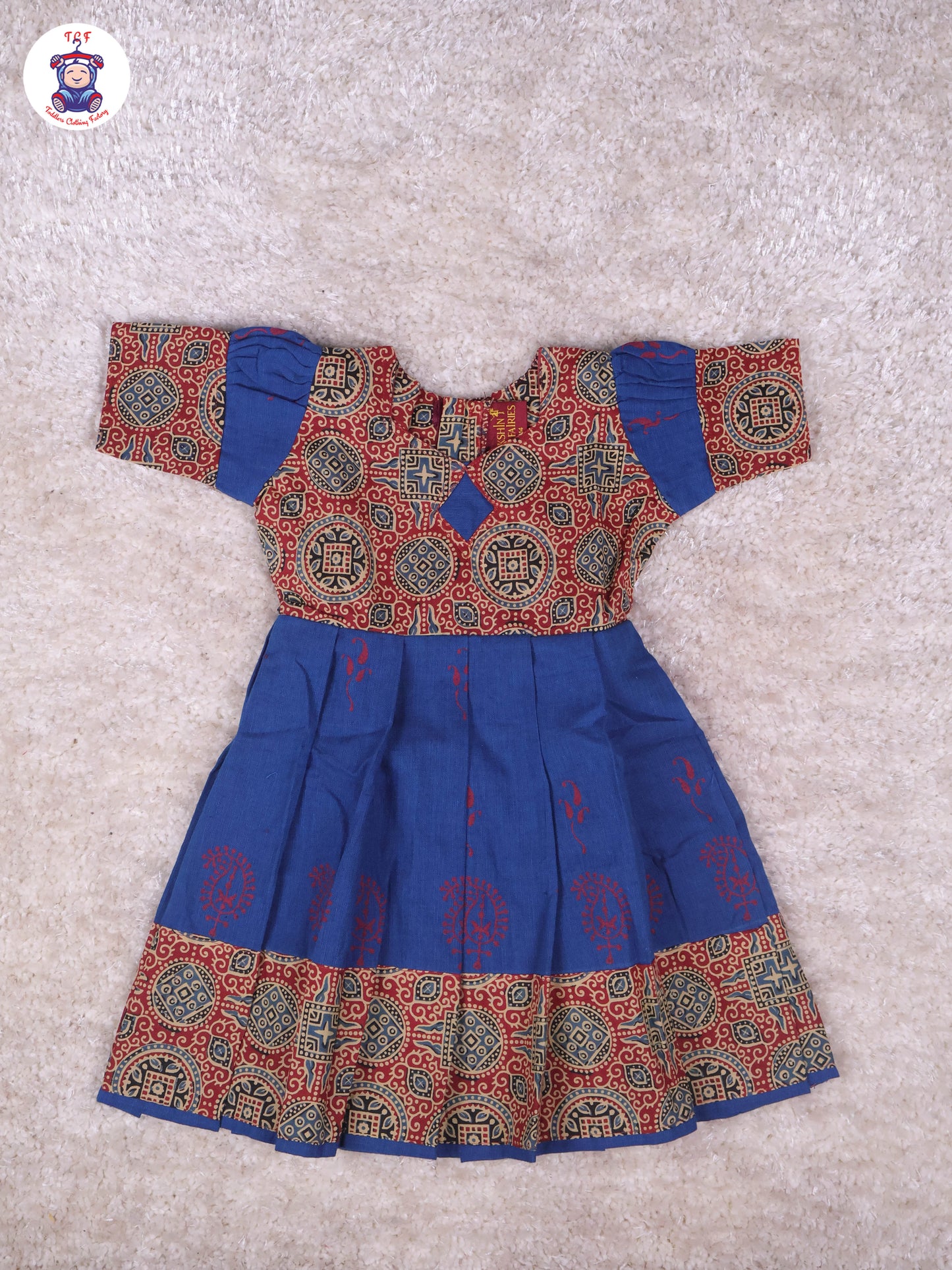 Maroon & Royal Blue - Girls Readymade Long Frock