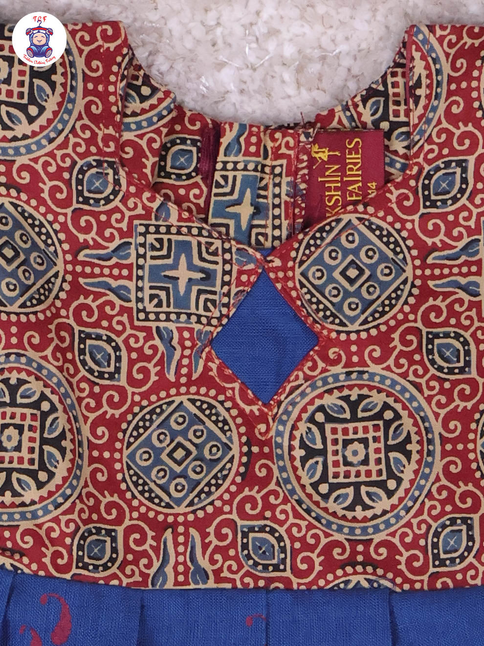 Maroon & Royal Blue - Girls Readymade Long Frock