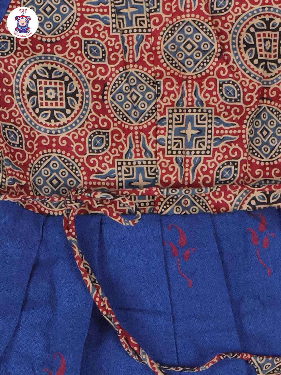 Maroon & Royal Blue - Girls Readymade Long Frock