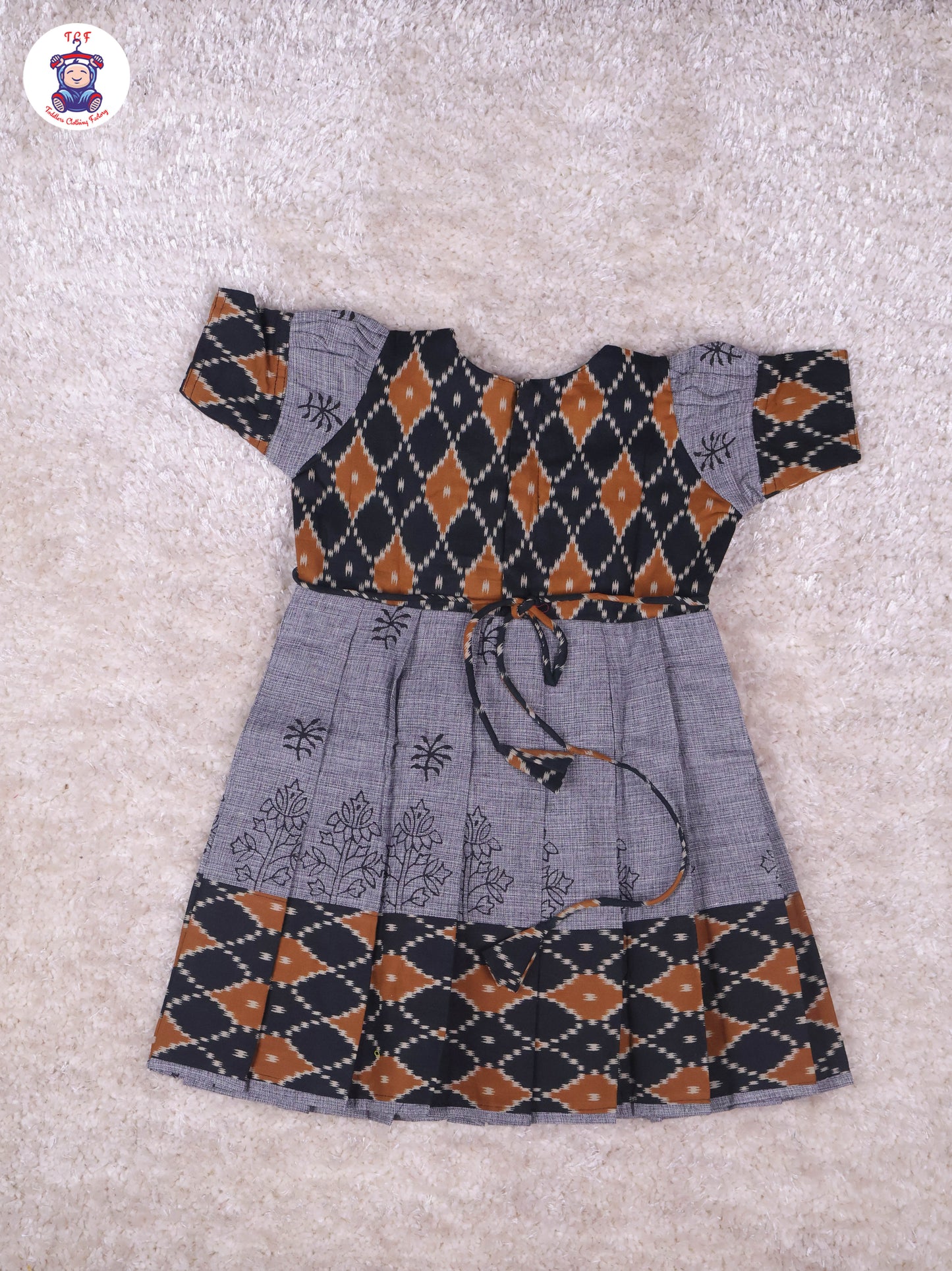 Black & Grey - Girls Readymade Long Frock