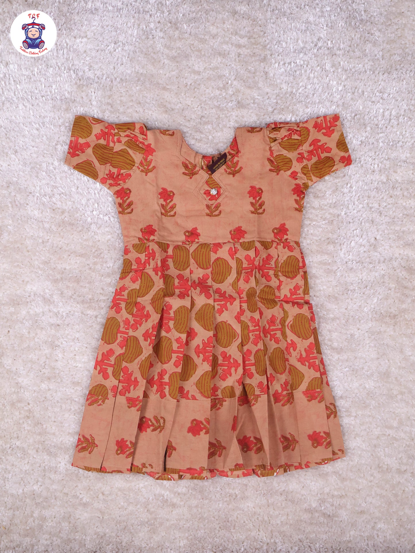 Light Orange - Girls Readymade Long Frock