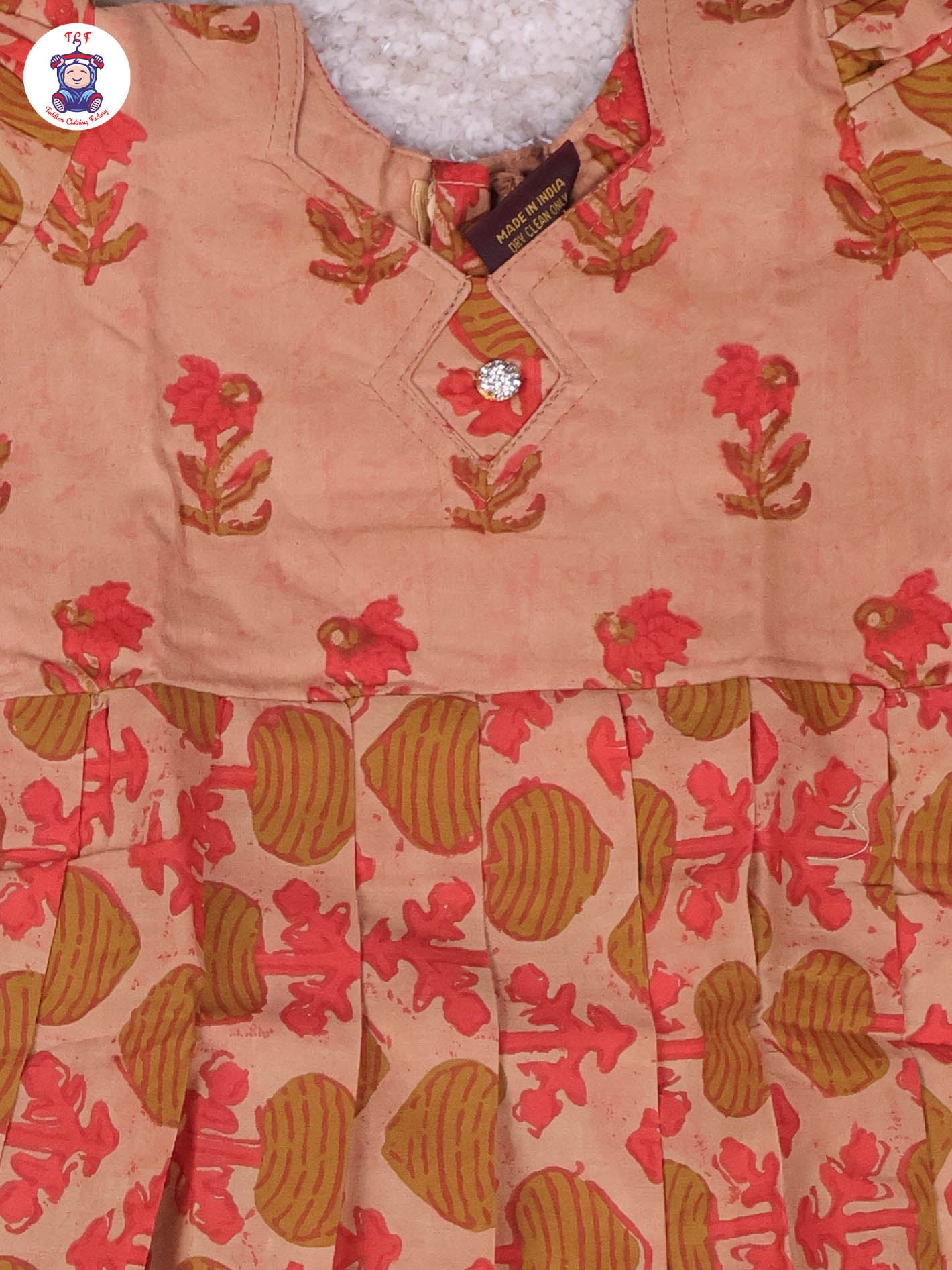 Light Orange - Girls Readymade Long Frock