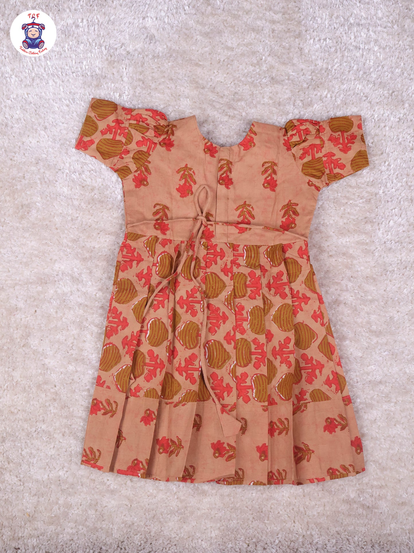 Light Orange - Girls Readymade Long Frock