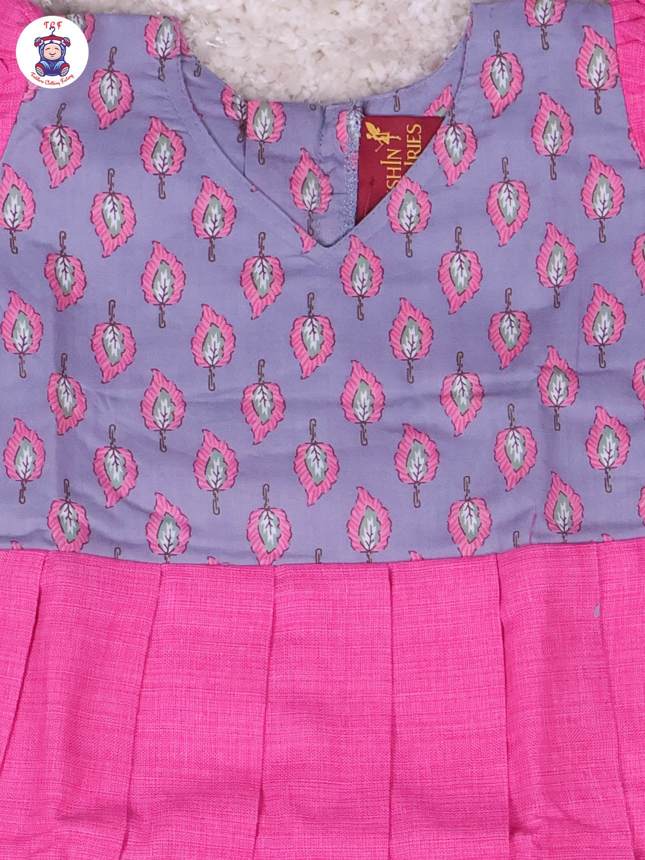 Grey & Pink - Girls Readymade Long Frock