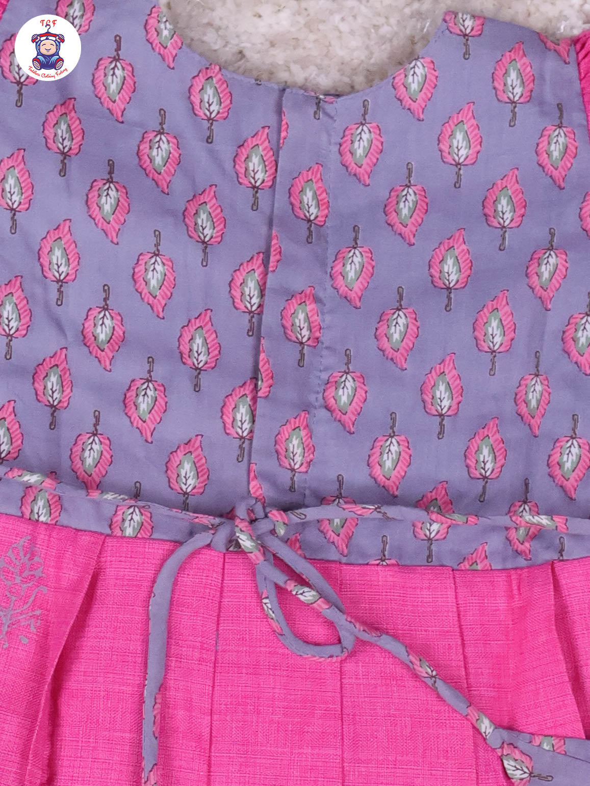 Grey & Pink - Girls Readymade Long Frock