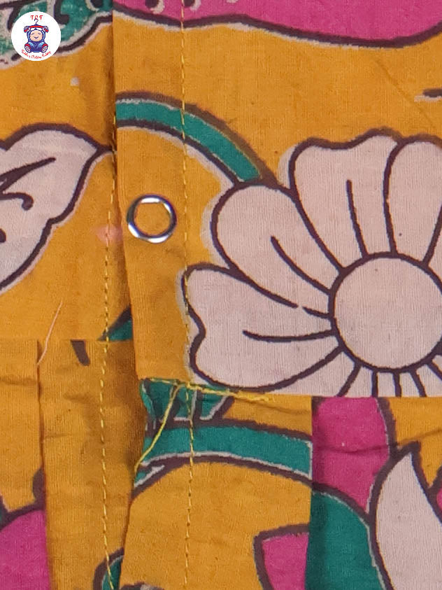 Yellow & Majentha - Floral Printed Kalamkari Co-ords Sets