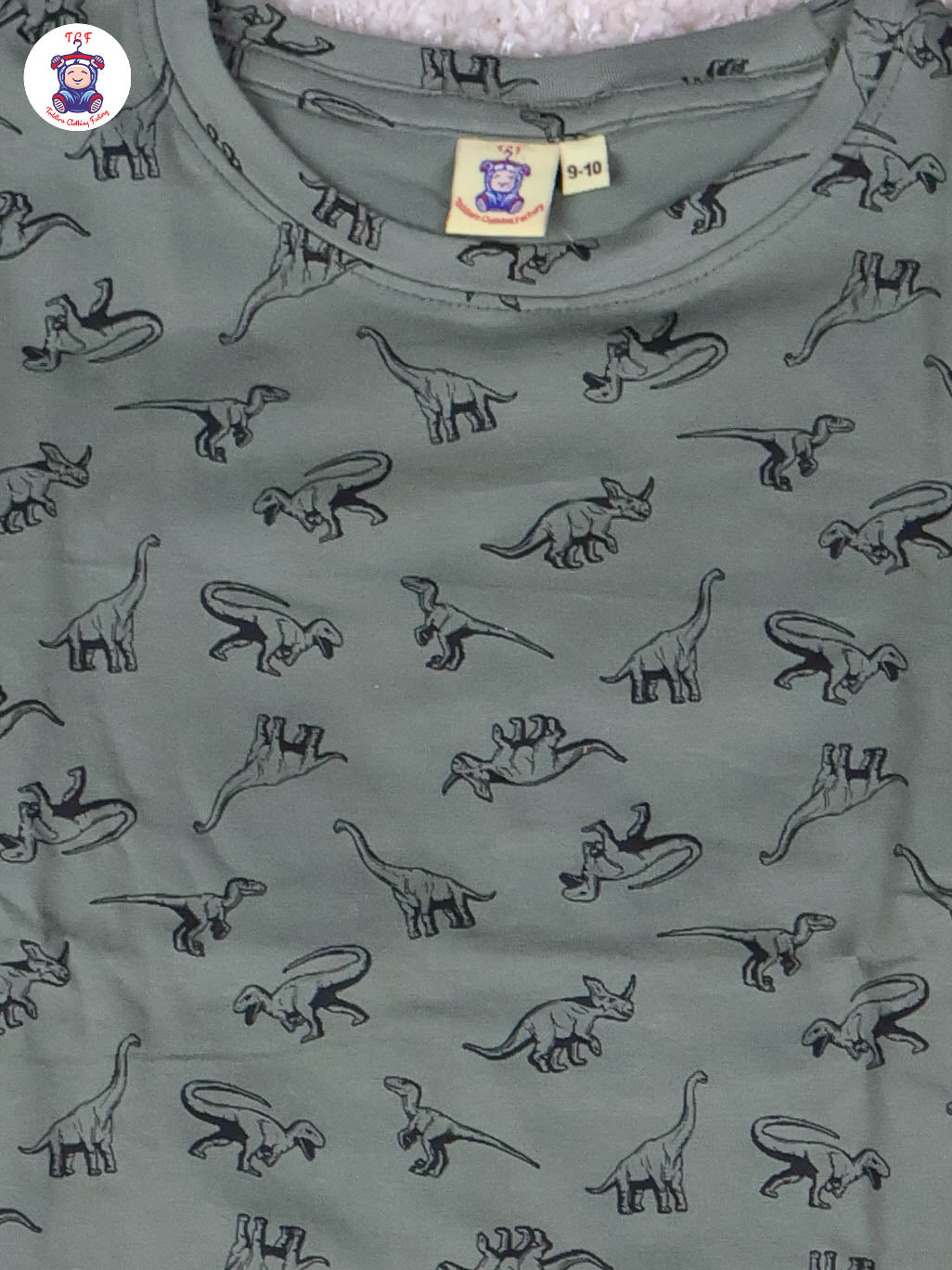 Dark Green - Dinosaur Boys Night Wear