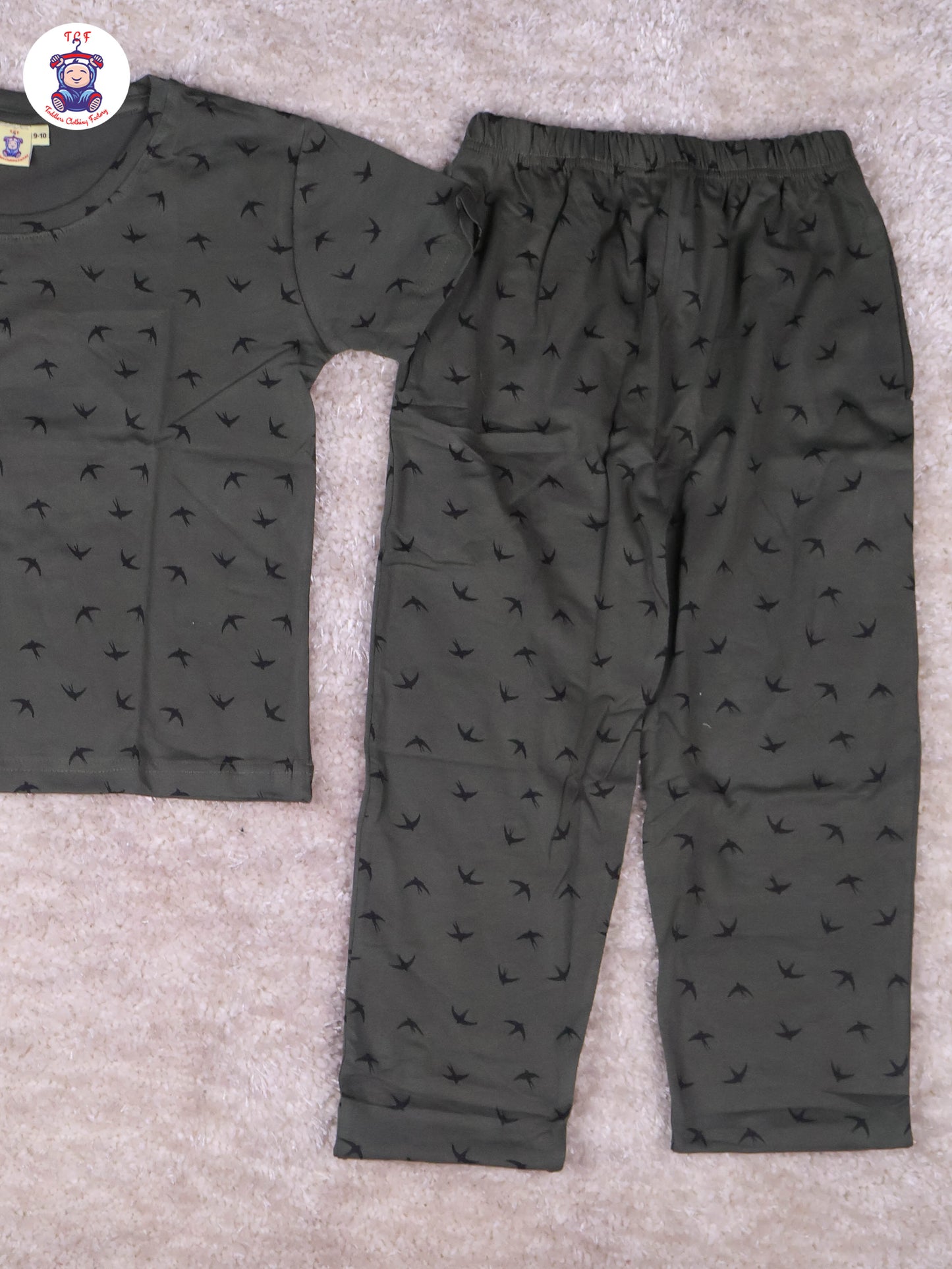 Dark Green - Bird Boys Night Wear