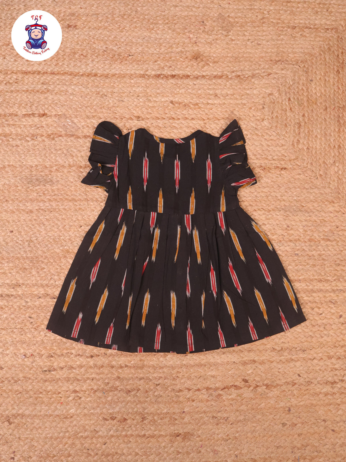 Black - Girls Readymade Ikat Frocks