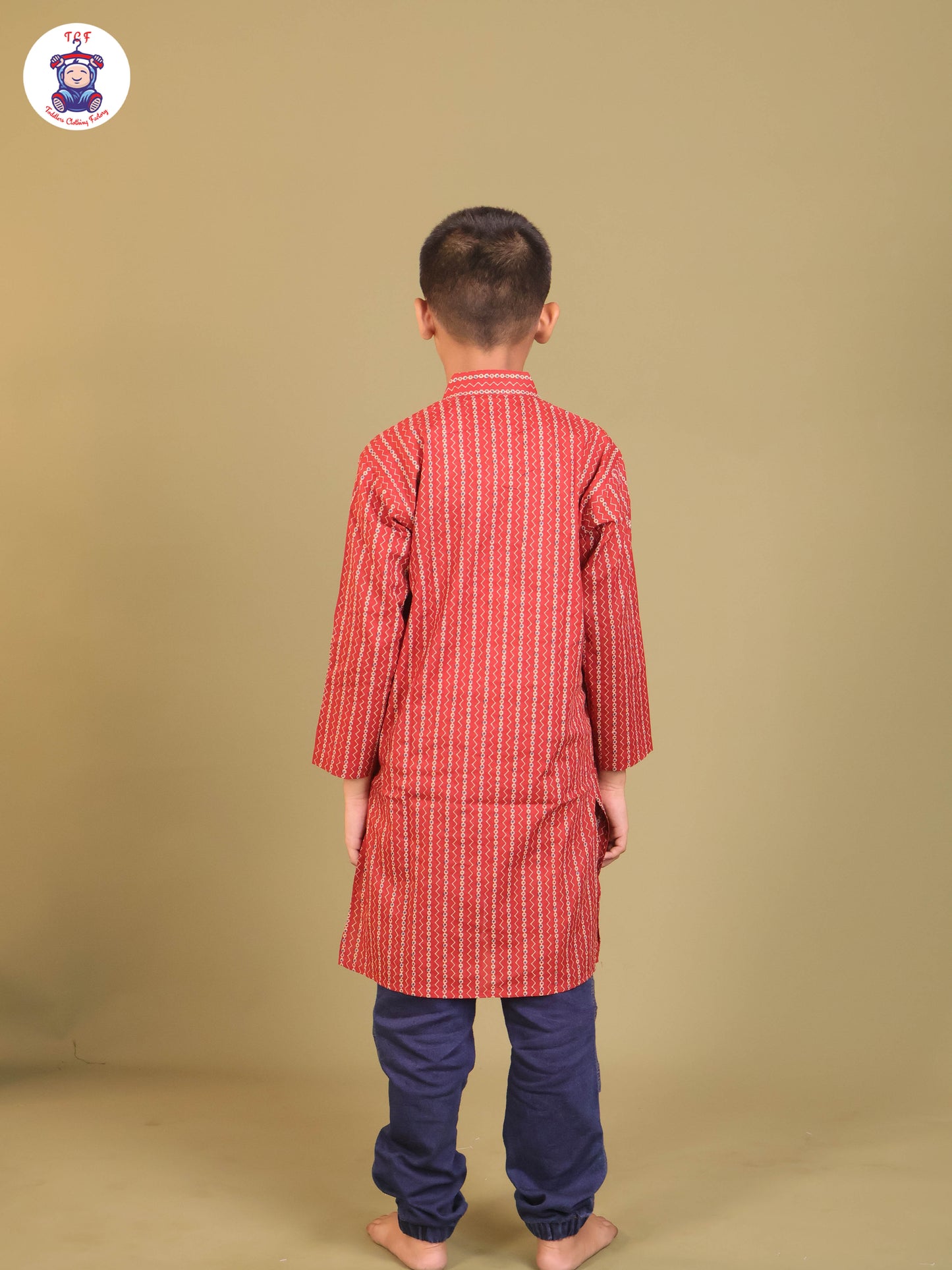 Maroon - Boys Printed Long Kurta