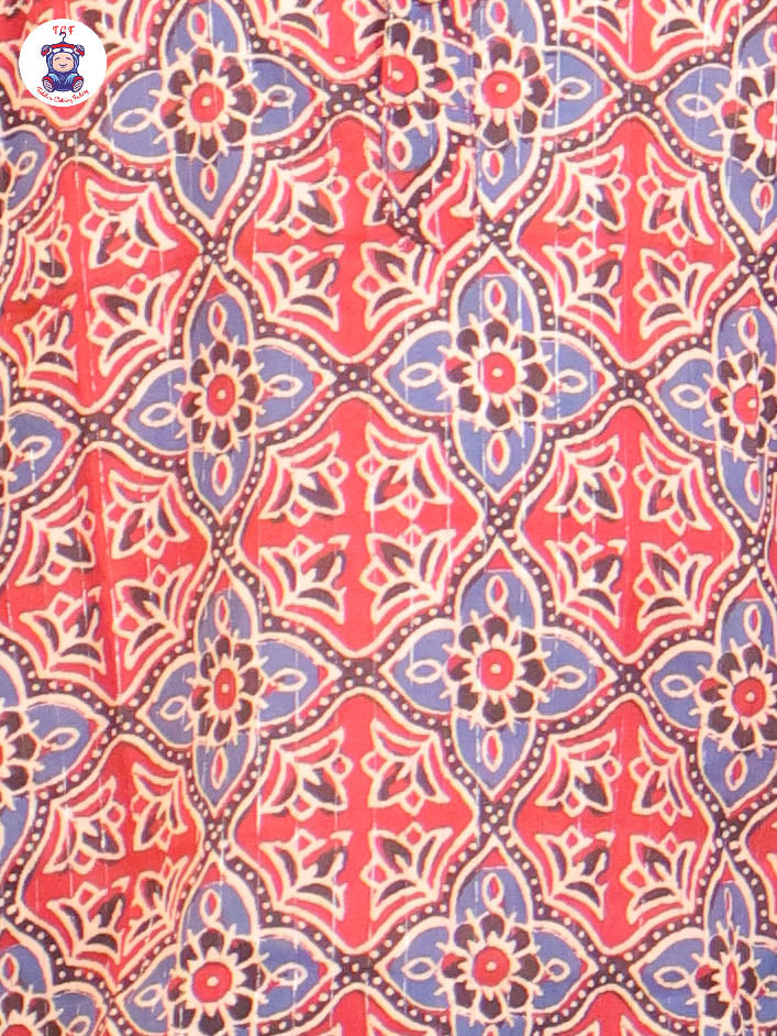 Maroon & Blue - Boys Printed Short Kurta