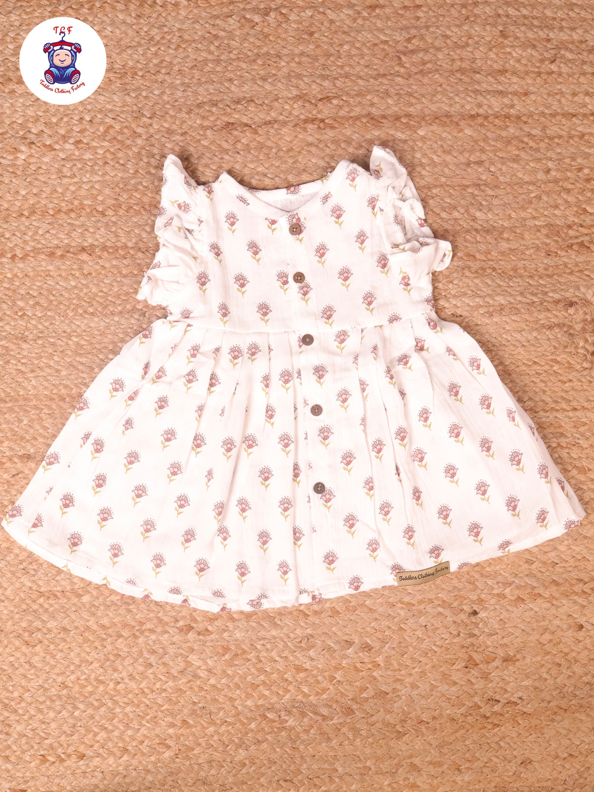White Floral - Girls Muslin Frocks