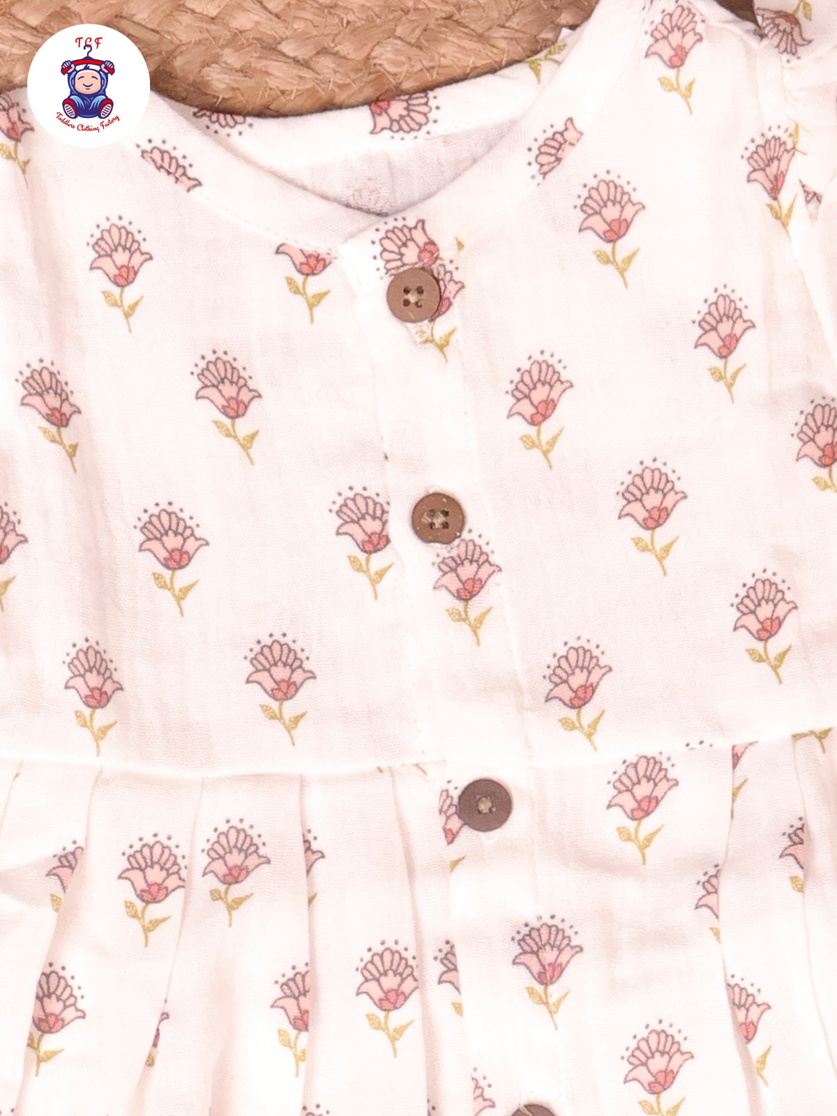White Floral - Girls Muslin Frocks