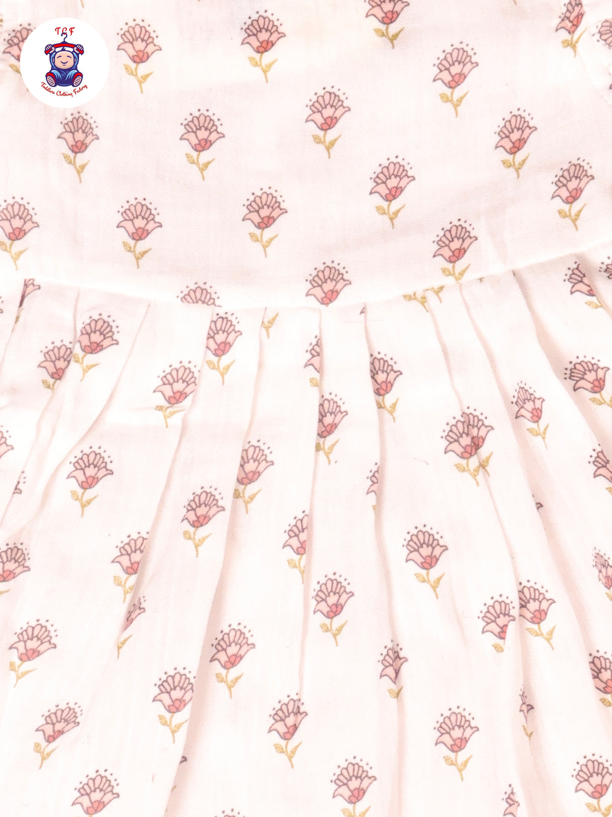 White Floral - Girls Muslin Frocks