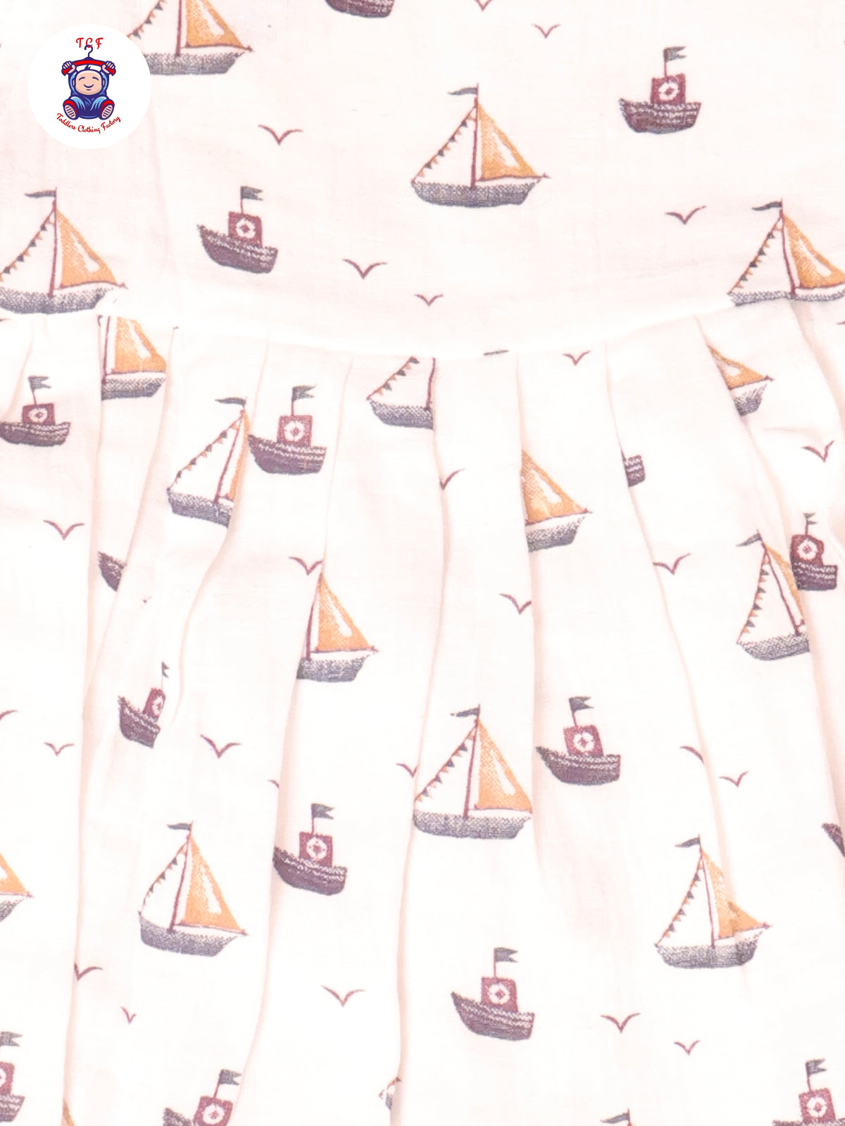 White Boat - Girls Muslin Frocks