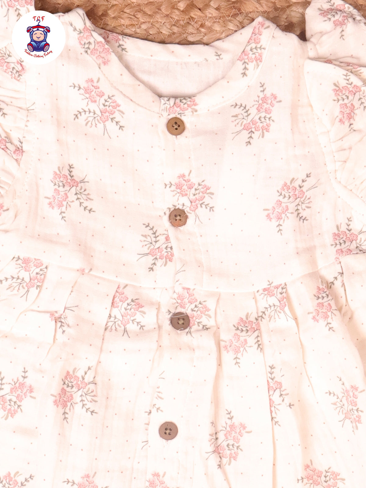 White Tulip Floral - Girls Muslin Frocks