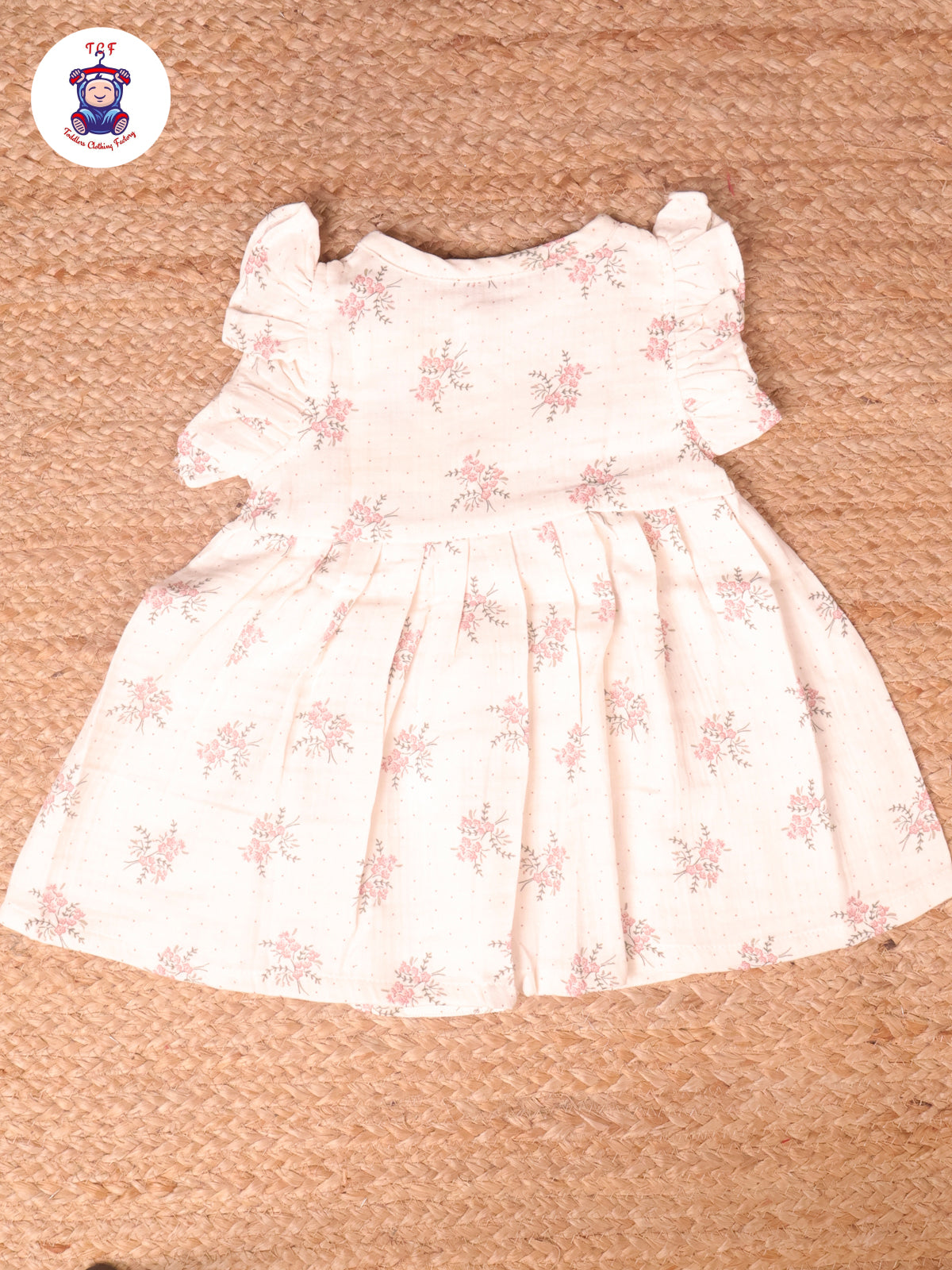 White Tulip Floral - Girls Muslin Frocks