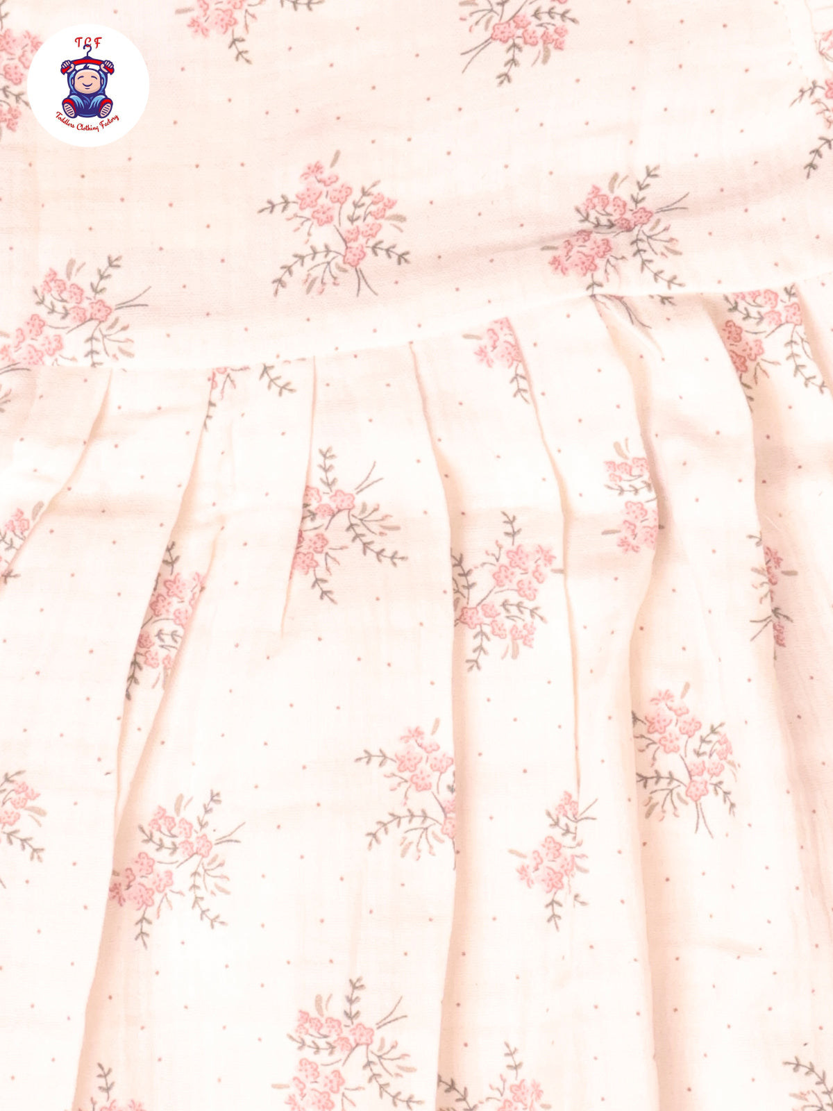 White Tulip Floral - Girls Muslin Frocks