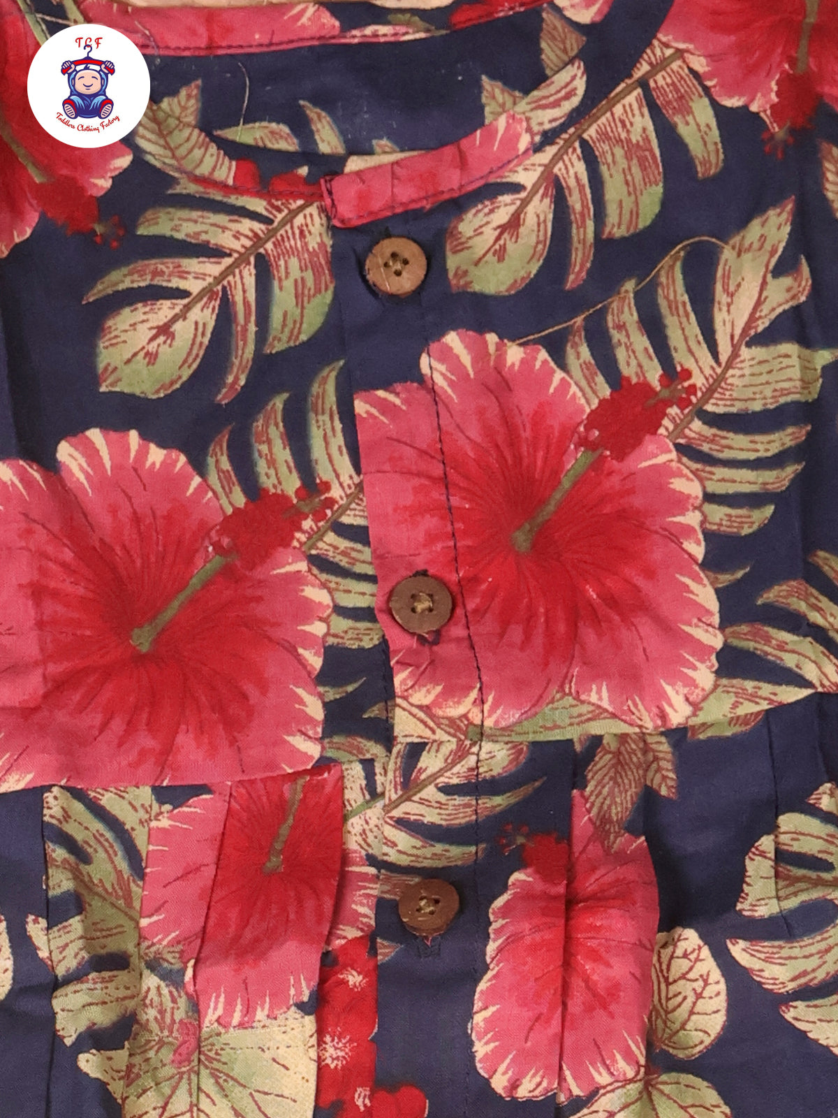Navy Blue Floral - Girls Jaipur Frocks