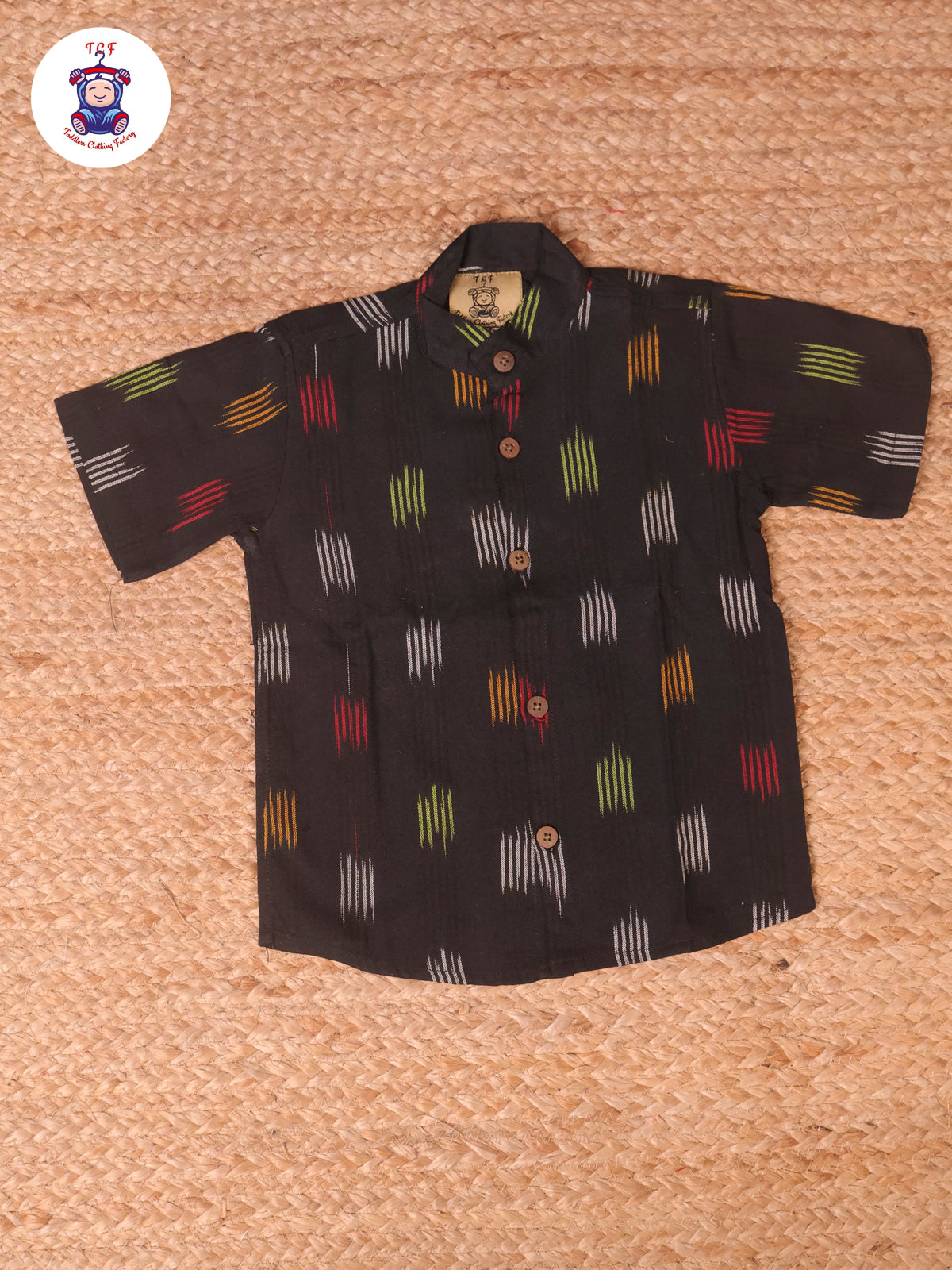 Black - Boys Readymade Ikat Shirts