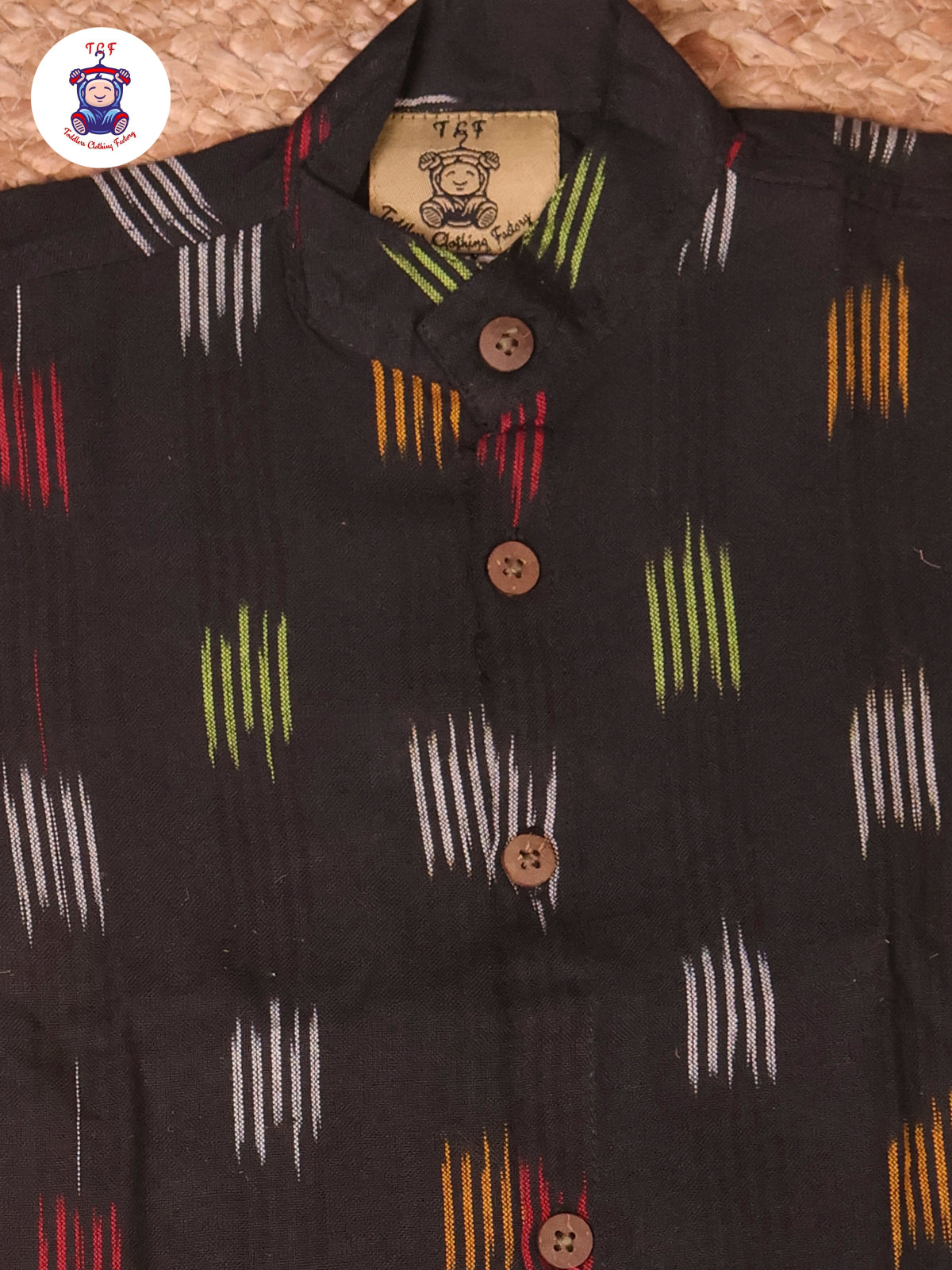 Black - Boys Readymade Ikat Shirts