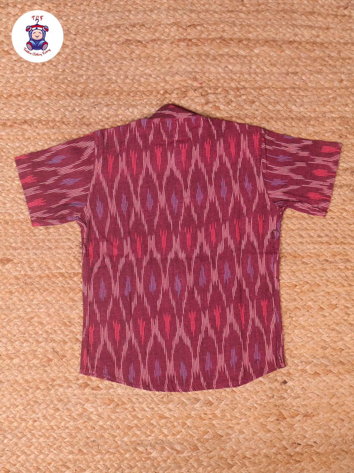 Maroon - Boys Readymade Ikat Shirts