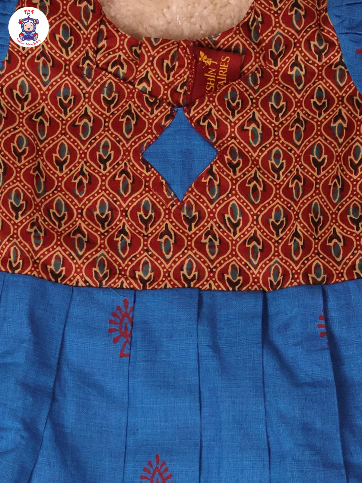 Maroon & Blue - Girls Readymade Long Frock