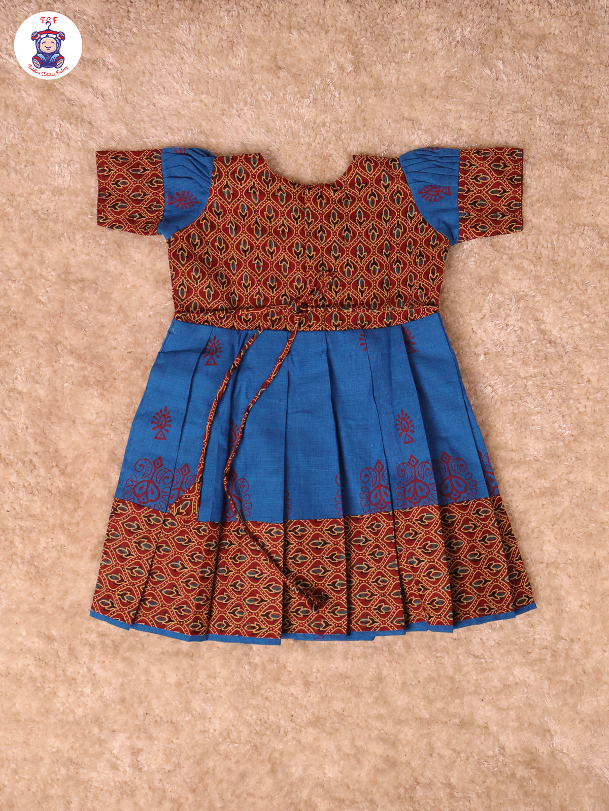 Maroon & Blue - Girls Readymade Long Frock