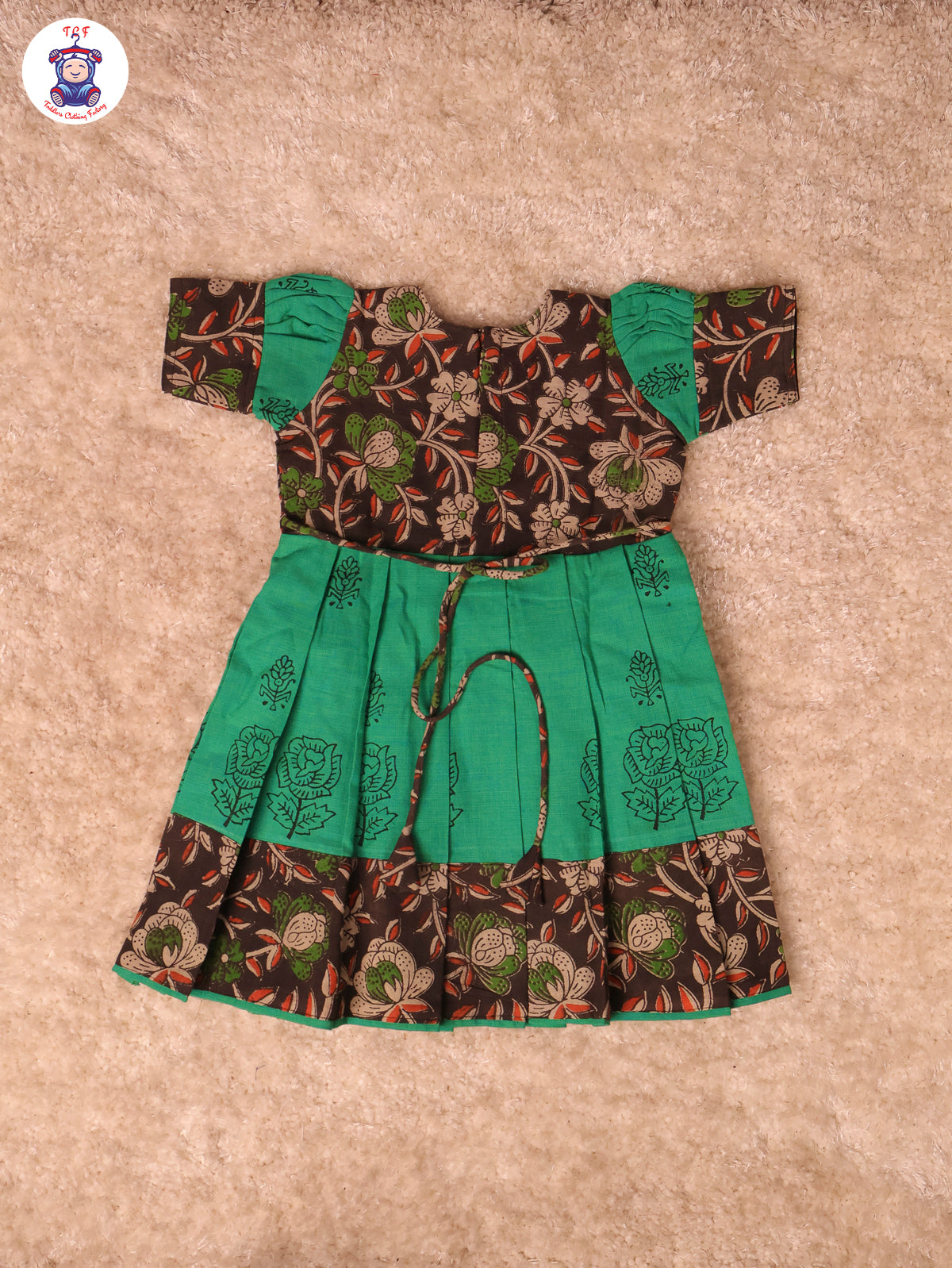 Brown & Green - Girls Readymade Long Frock