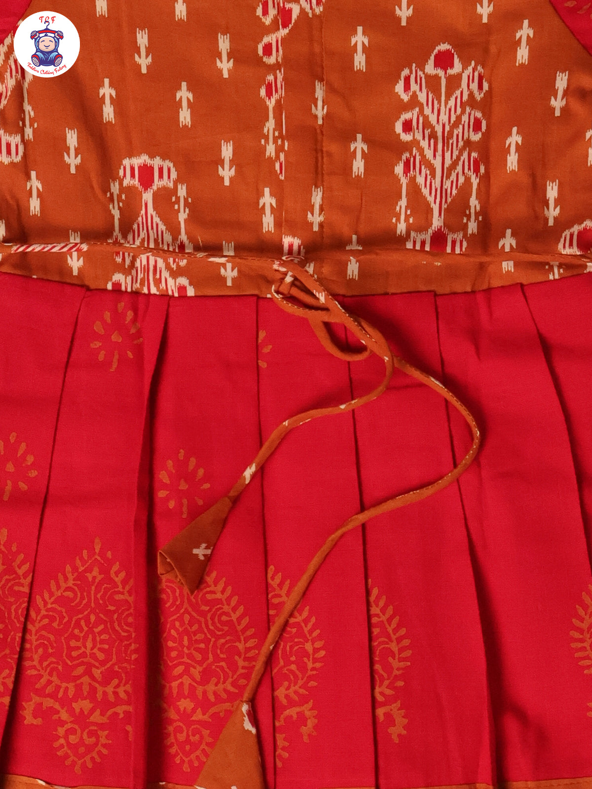 Light Brown & Pink - Girls Readymade Long Frock