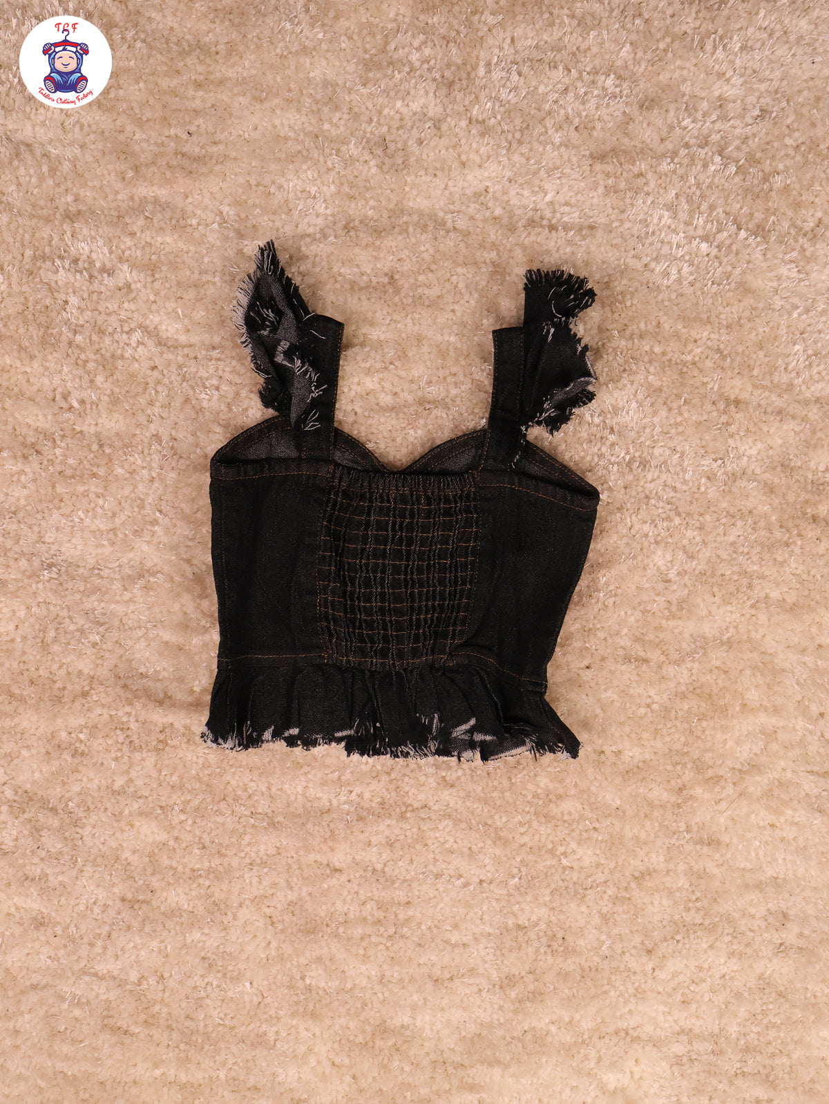 Black - Denim Solid Top and Jean Pant