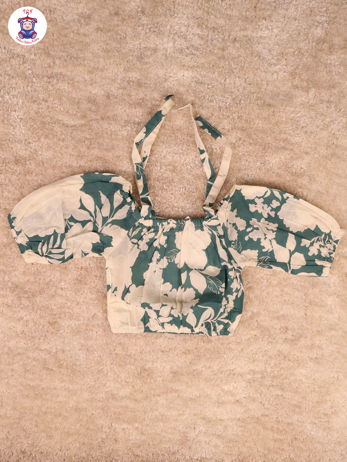 Green - Floral Crop Top & Pant