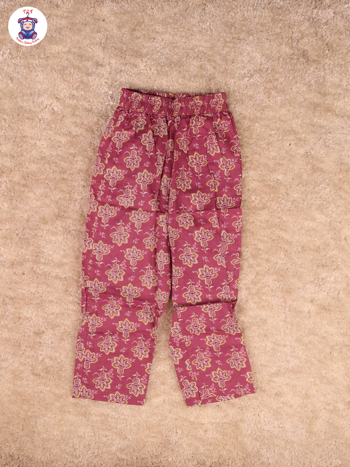 Purple - Printed Anarkali Kurti With Pant