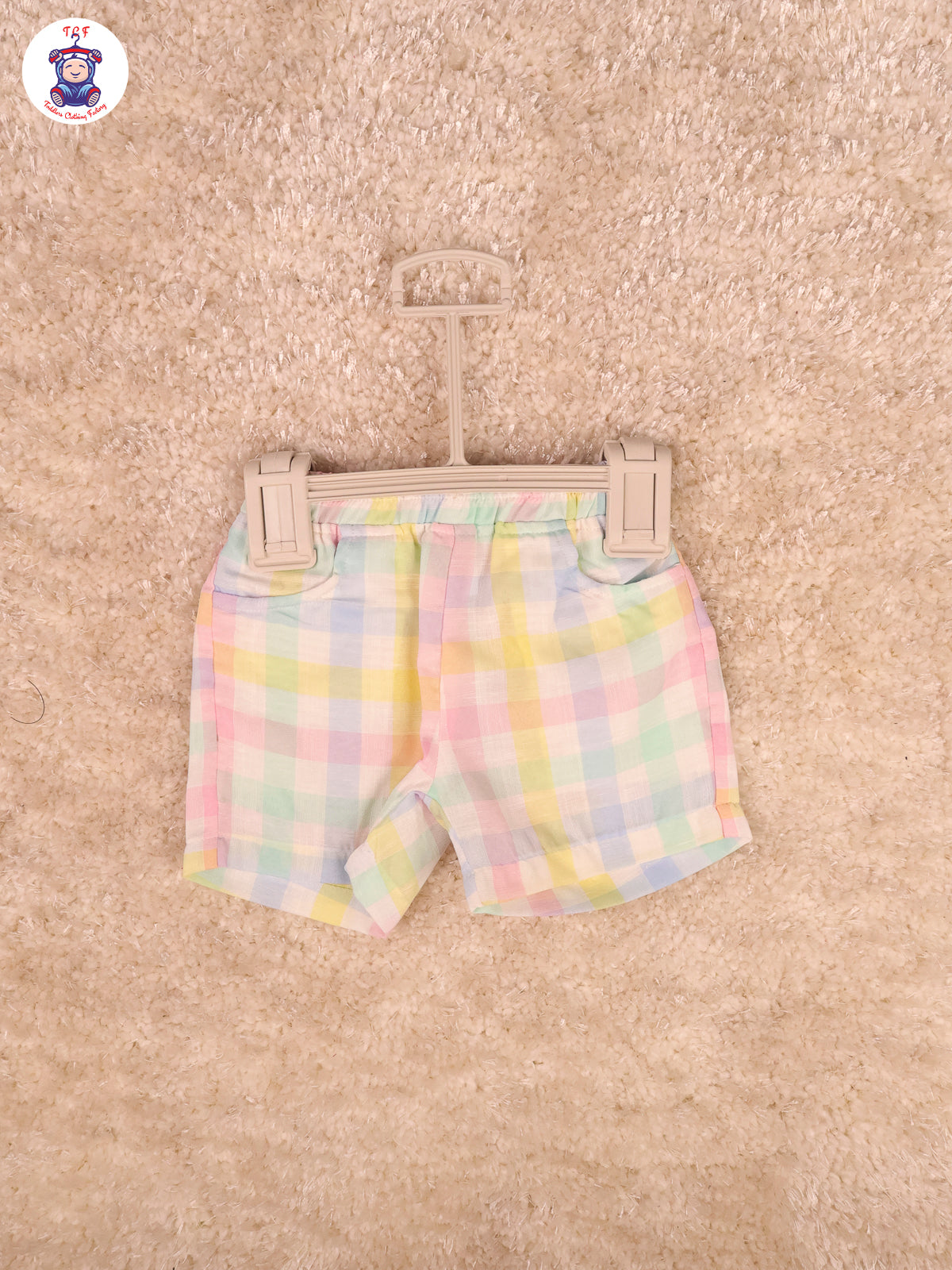Multi Colours Checks Mini Frock With Shorts