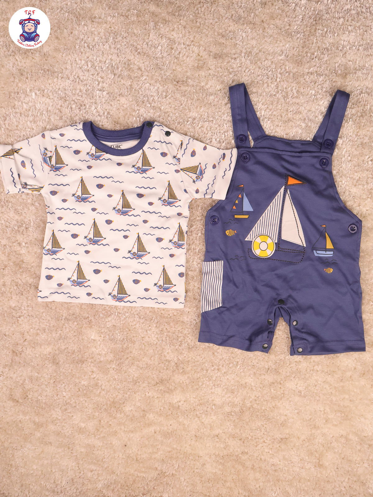 White & Navy Blue - Boat Jumpsuits