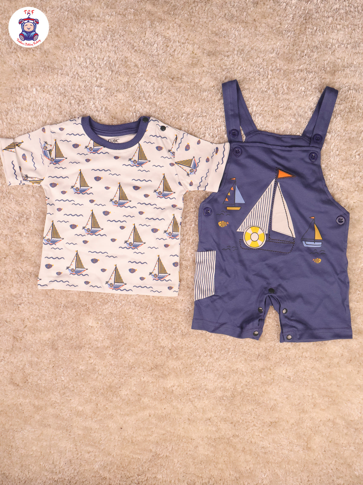 White & Navy Blue - Boat Jumpsuits