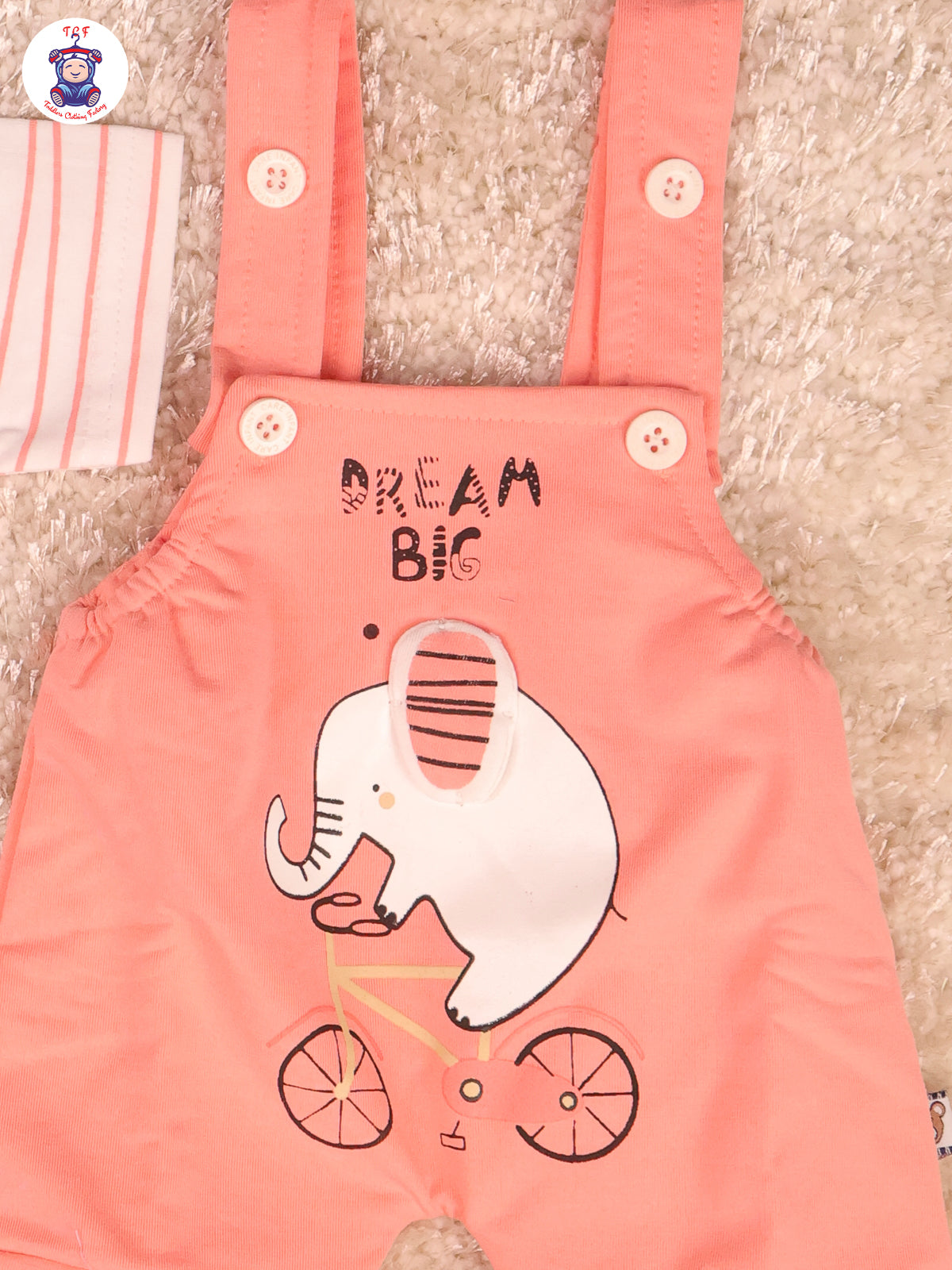 Peach & White - Elephant Jumpsuits