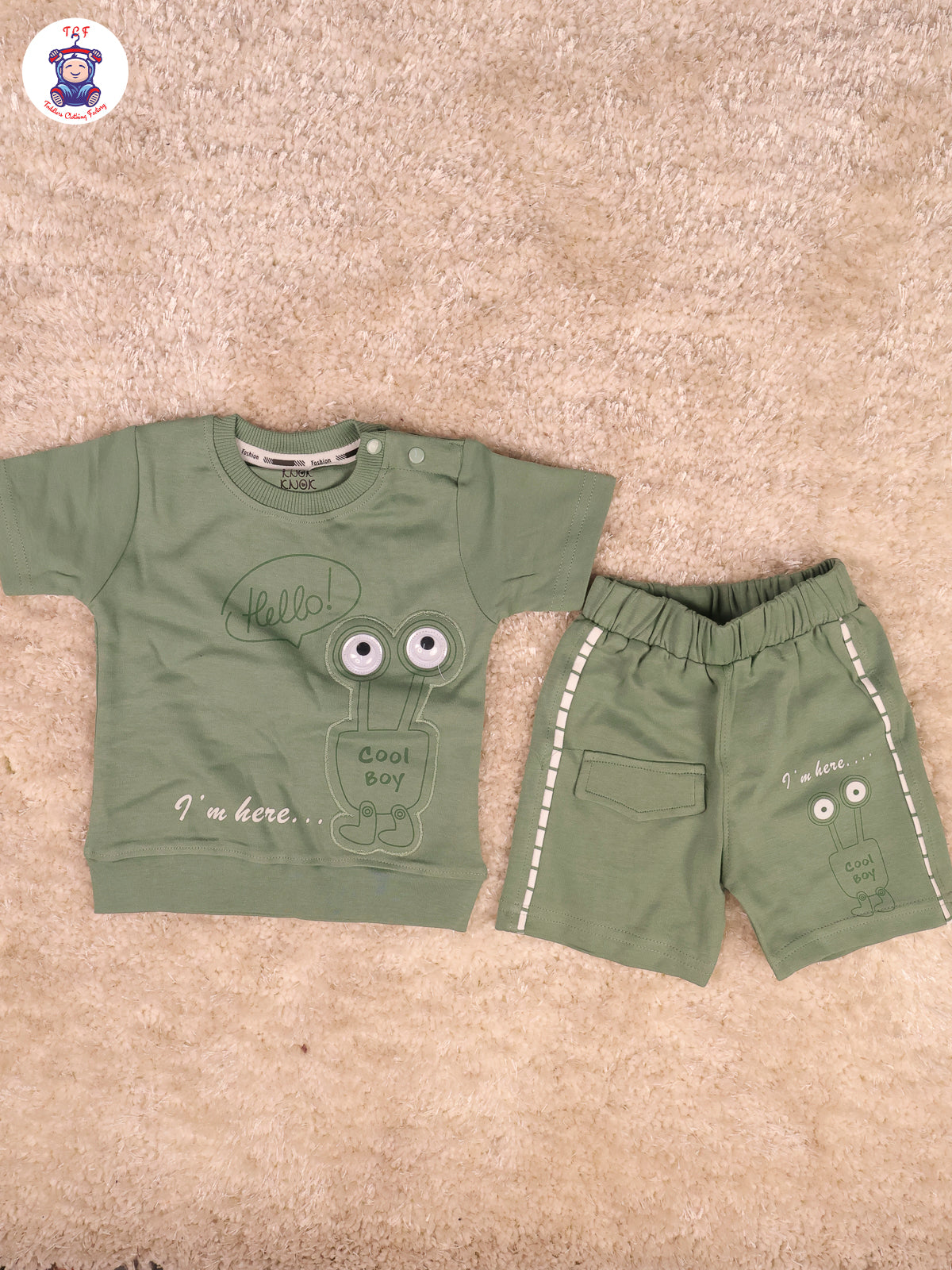 Light Green Cool Boy - Tshirts & Shorts