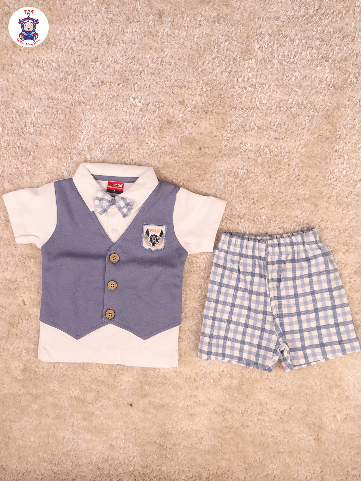Grey - Collor T-Shirts & Shorts With Jacket & Bow