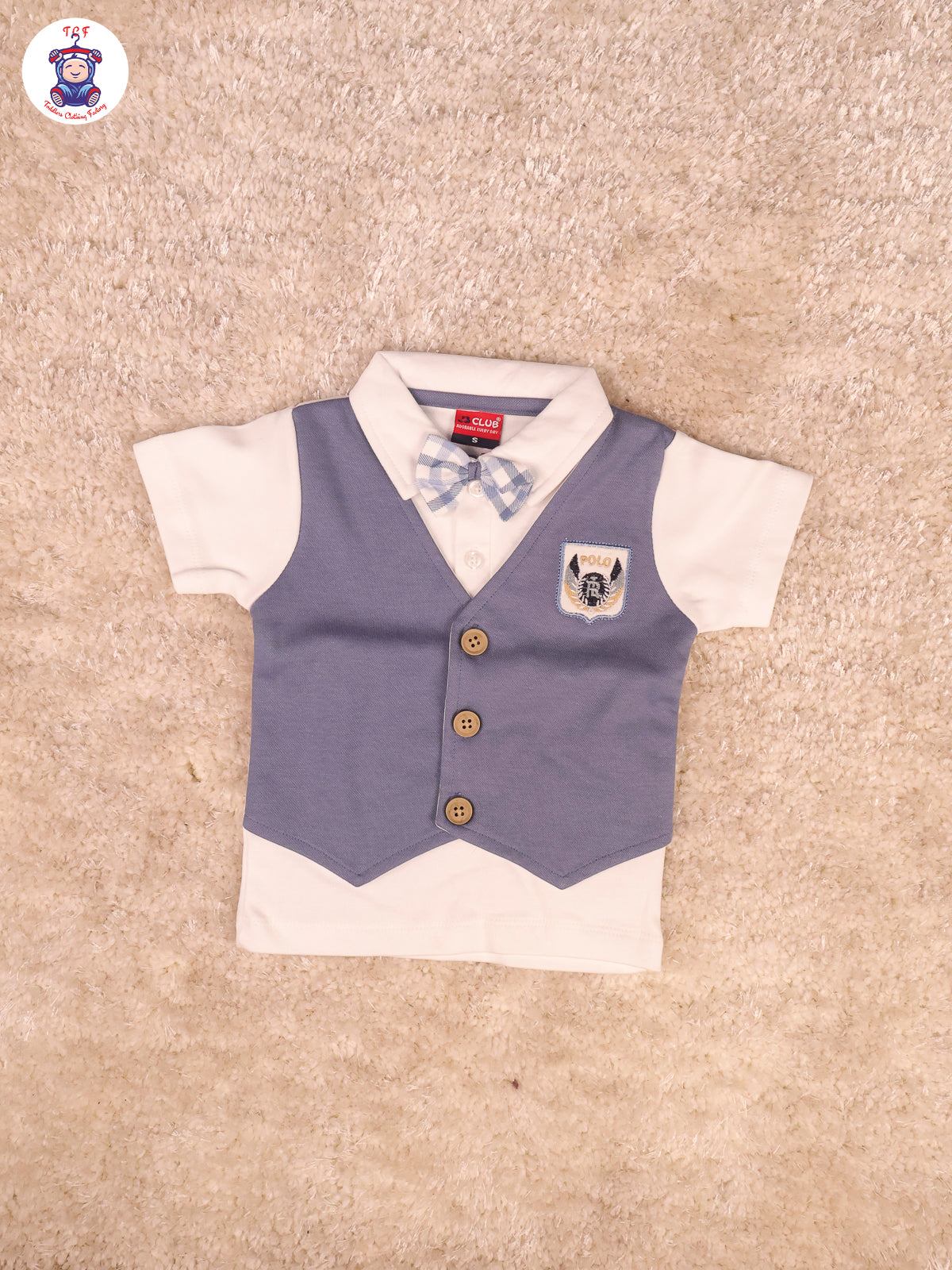 Grey - Collor T-Shirts & Shorts With Jacket & Bow