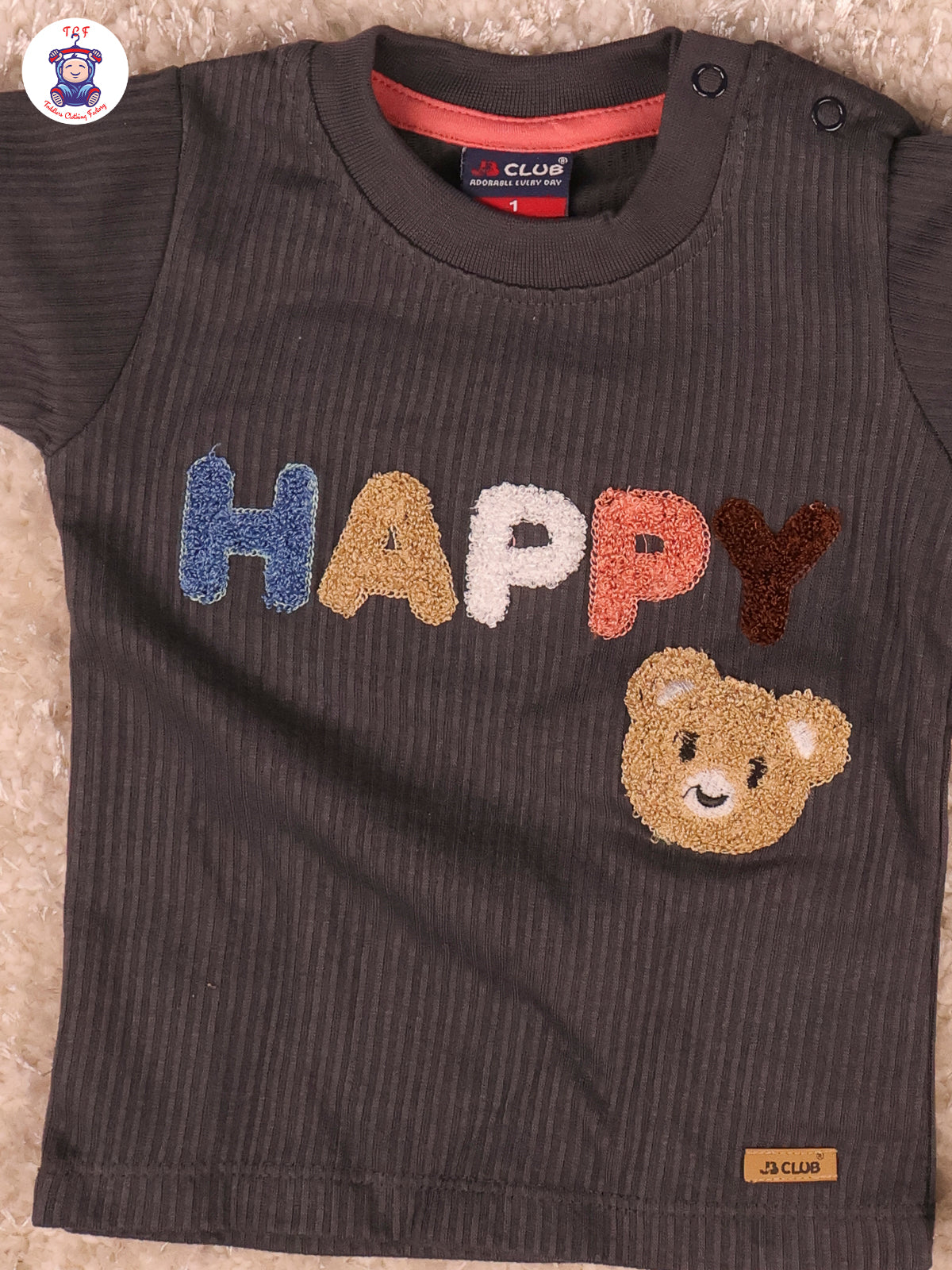 Grey - Happy Teddy Bear T-Shirts With Shorts