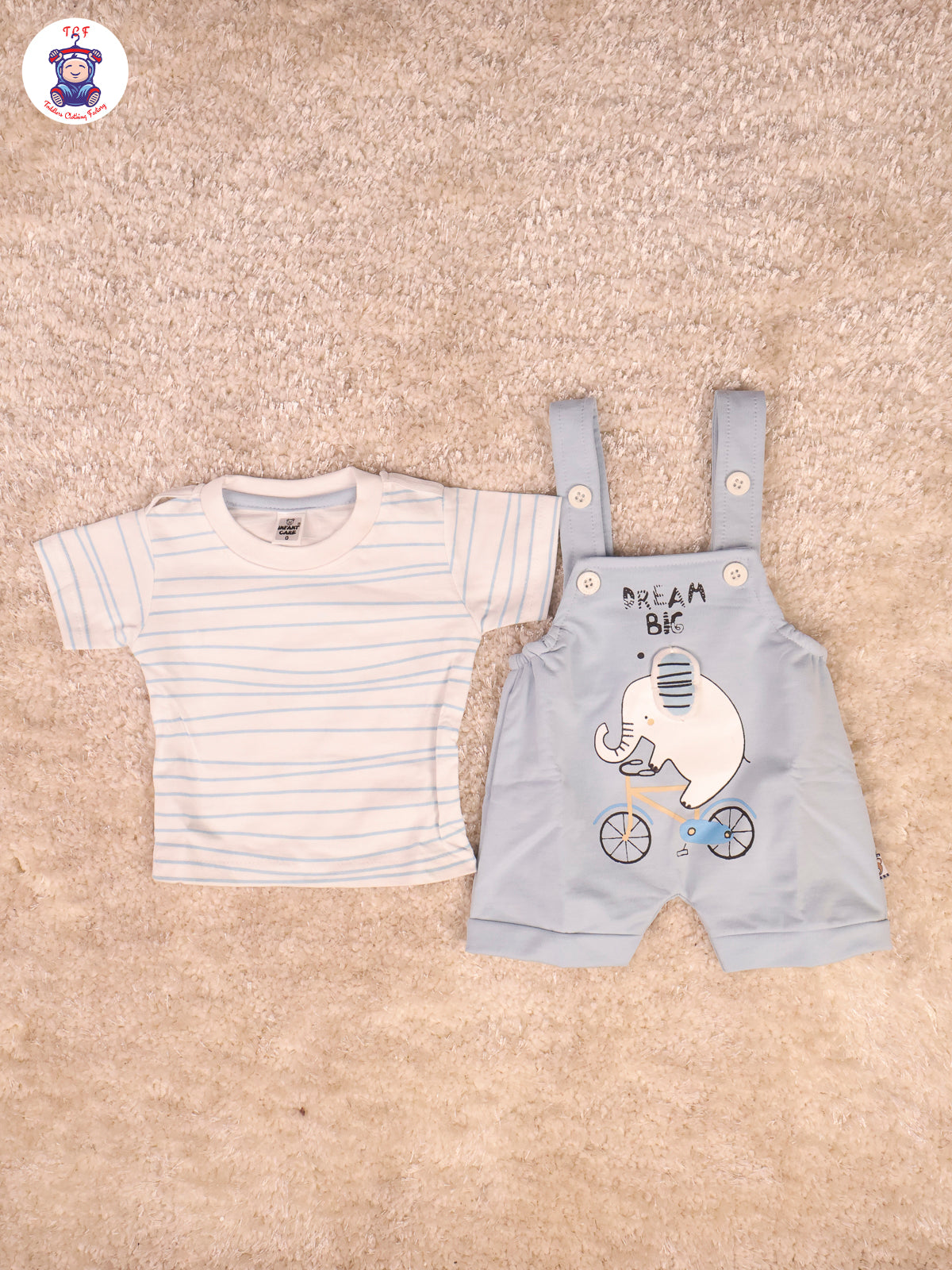 Sky Blue & White - Elephant Jumpsuits
