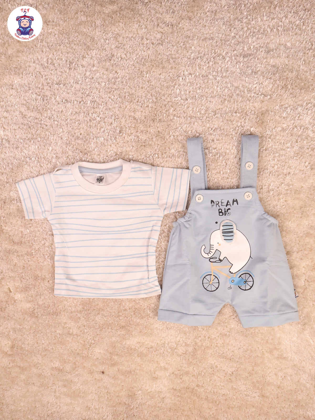 Sky Blue & White - Elephant Jumpsuits