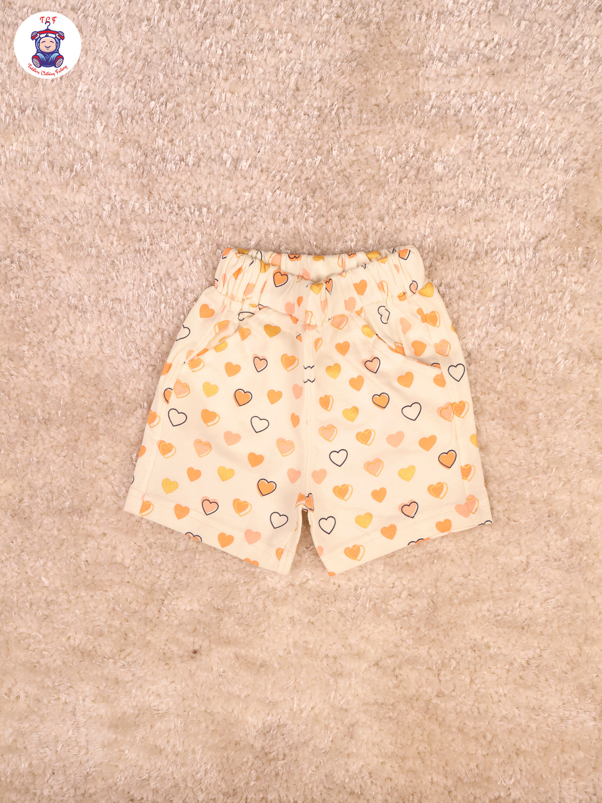 Baby Pink & Half White - Girls Tshirts & Shorts
