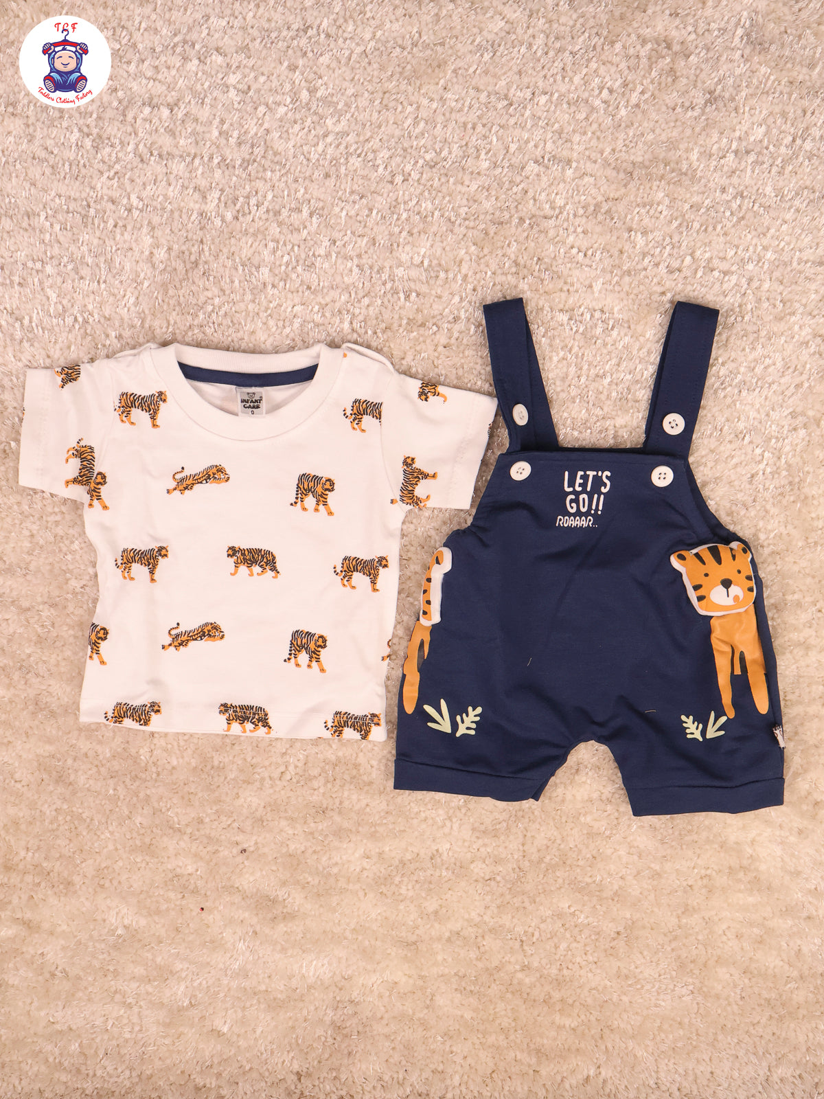 White & Navy Blue - Tiger Jumpsuits