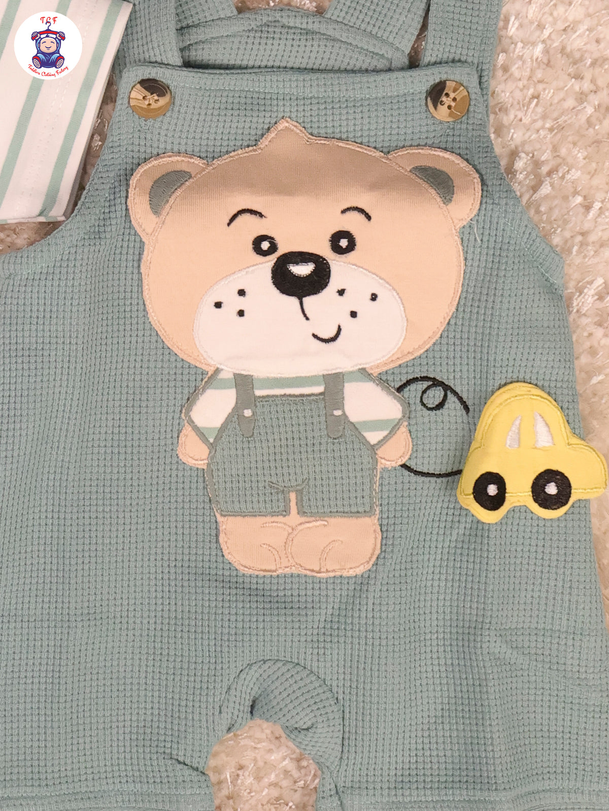 White & Teal Green - Teddy Jumpsuits