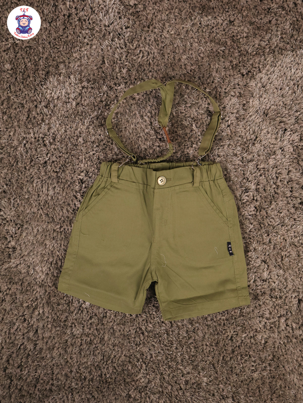 Orange Cheetah & Green - Half Sleeves Shirts & Shorts Set With Suspender & Bow